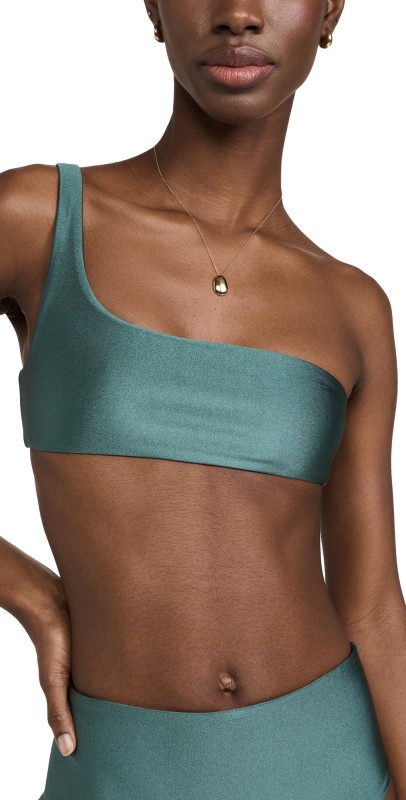 JADE Swim Eliza One Shoulder Top Hunter Sheen