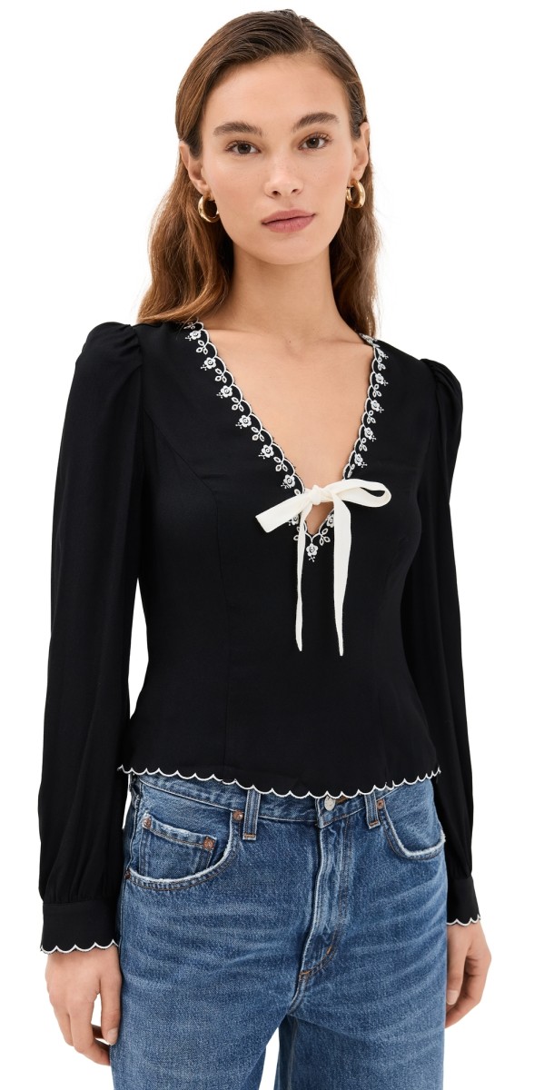 Reformation Vivia Top Black