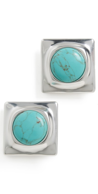 Ronny Kobo Joan Earrings Silver and Turquois