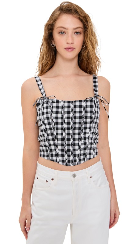 Line & Dot Junie Corset Top White/Black