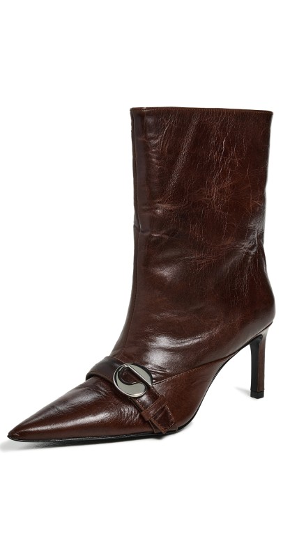 Coperni Ankle Heeled Belt Boots Brown