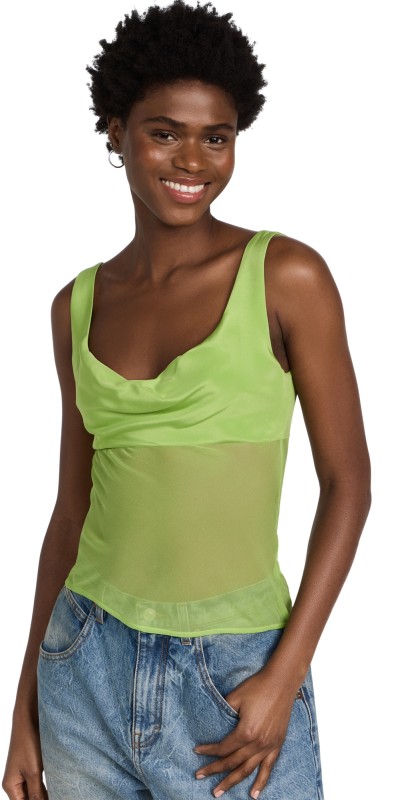 Christopher Esber Sheer Torso Cowl Tank Apple