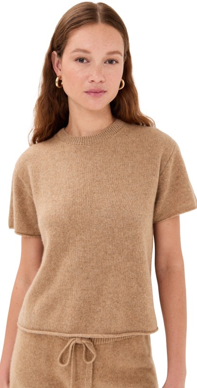 The Elder Statesman Knit Short Sleeve Top New Olive
