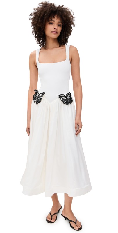 PatBO Merian Knit Midi Dress Off White