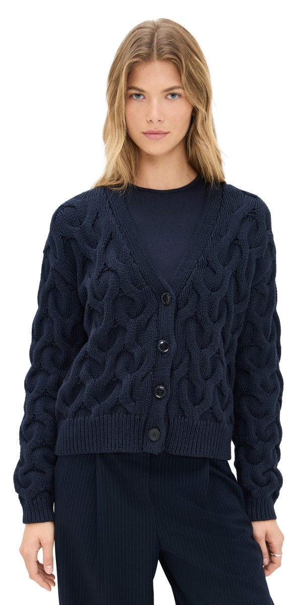 ATM Anthony Thomas Melillo Cotton Cashmere Air Cardigan Midnight