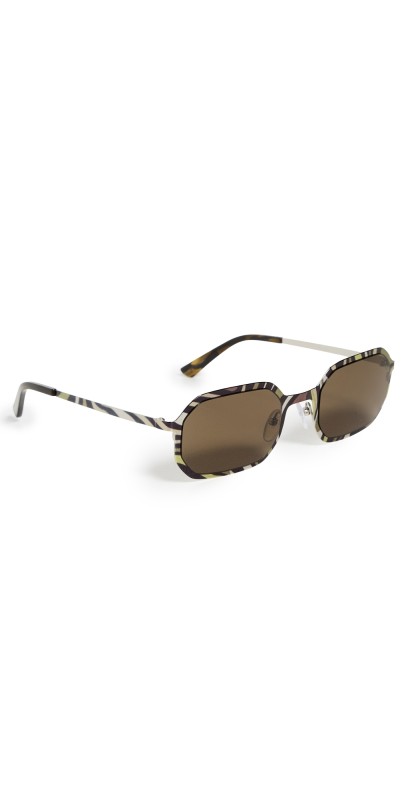 Pucci Metal Sunglasses Shiny Palladium Khaki Marmo