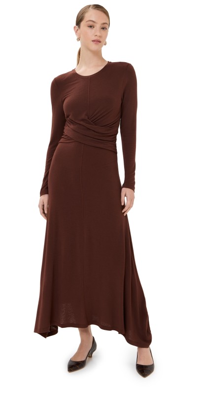 La Ligne Twist Jersey Dress Cocoa