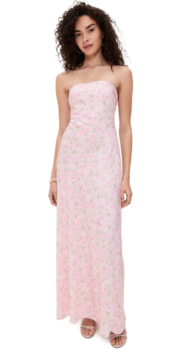 For Love & Lemons Carla Maxi Dress Pink