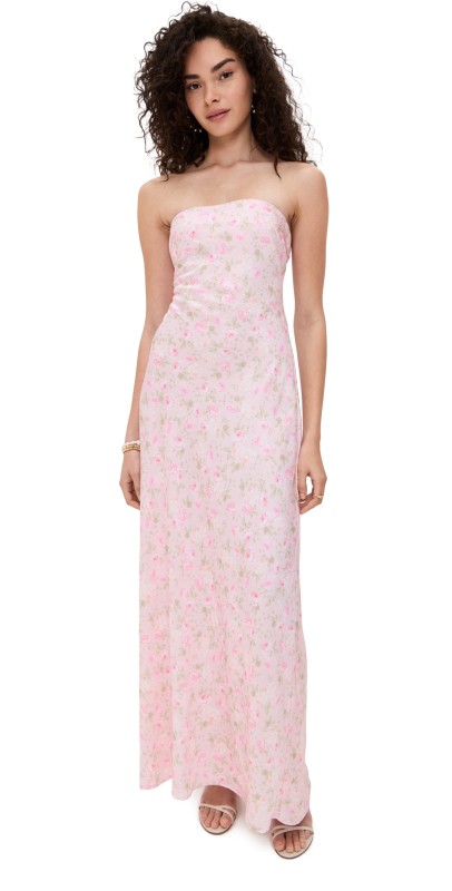 For Love & Lemons Carla Maxi Dress Pink