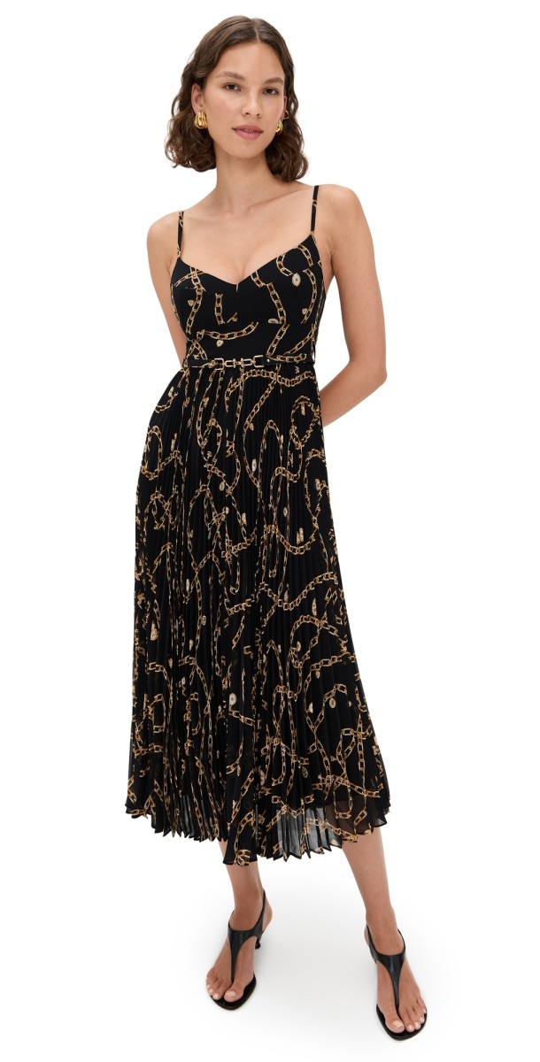 Zimmermann Sunray Pleated Picnic Dress Black Charms