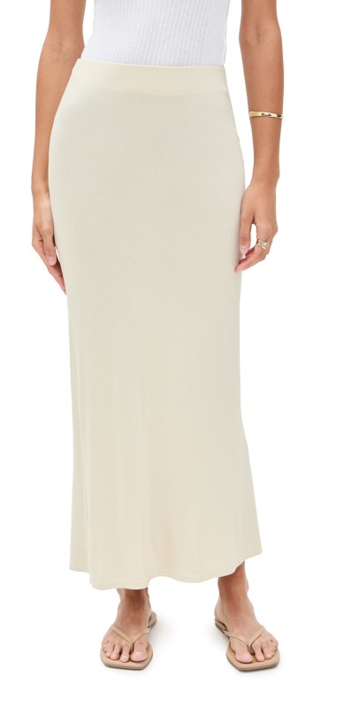 Enza Costa Silk Knit Bias Skirt Canvas