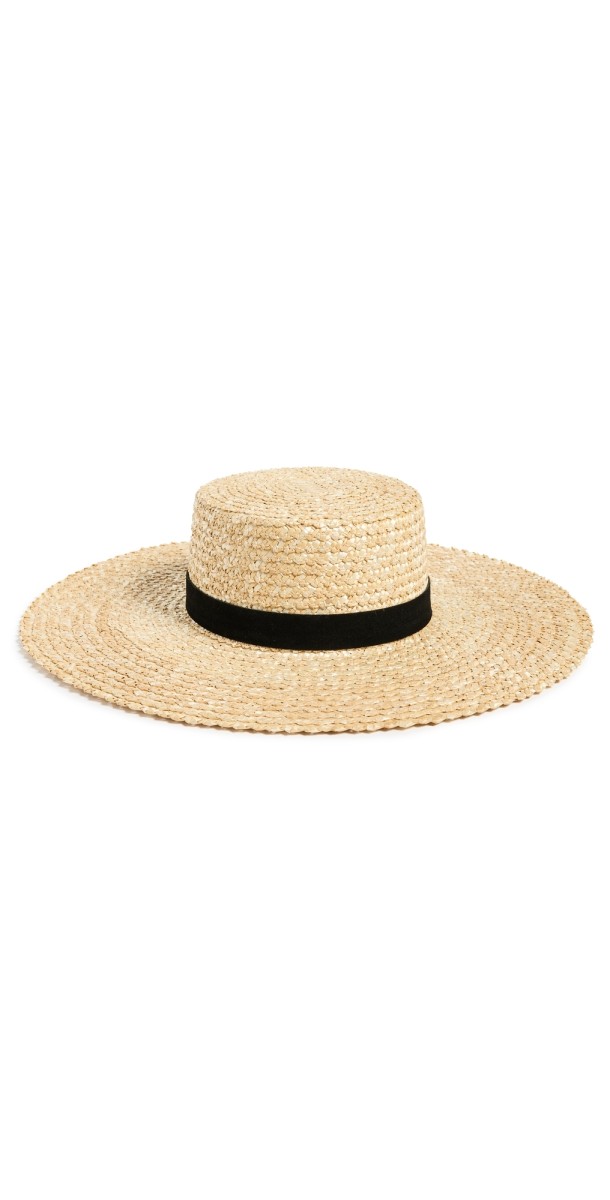 Lack Of Color Mira Straw Wide Boater Hat Maple