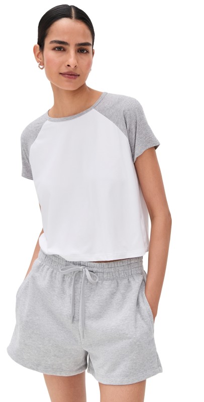 Beyond Yoga Featherweight Colorblock Tee Cloud White/Silver Mist