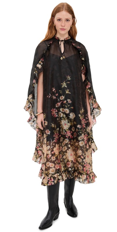 Sea Jolie Print Caped Midi Dress Multi