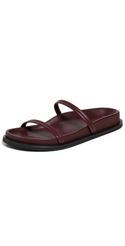 St. Agni Fine Double Strap Slides Plum