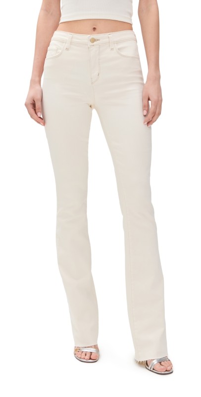 L'AGENCE Ruth Straight Raw Hem Jeans Macadamia