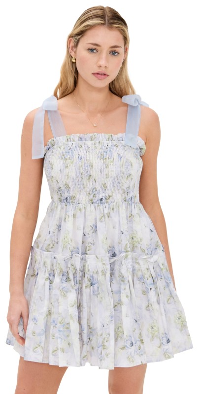 En Saison Scarlet Mini Dress Blue Sage Floral