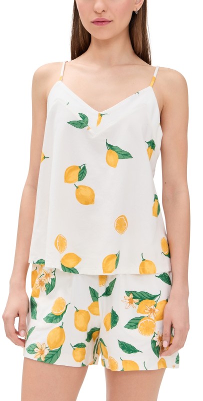 BedHead PJs Cotton Knit Cami Short PJ Set Main Squeeze Border