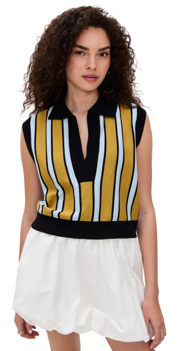 Lioness Malibu Boyfriend Vest Earth Stripe
