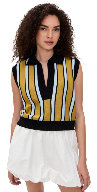 Lioness Malibu Boyfriend Vest Earth Stripe