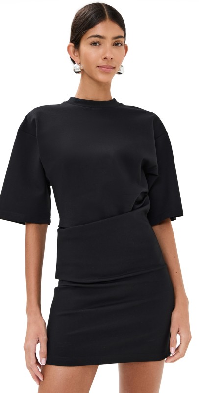 STAUD Truman Mini Dress Black