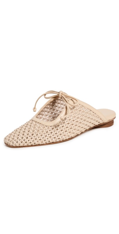 KAANAS Ramio Basketweave Mules Vanilla
