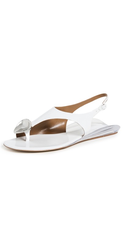 Tory Burch Patos Slingback Sandals Bianco