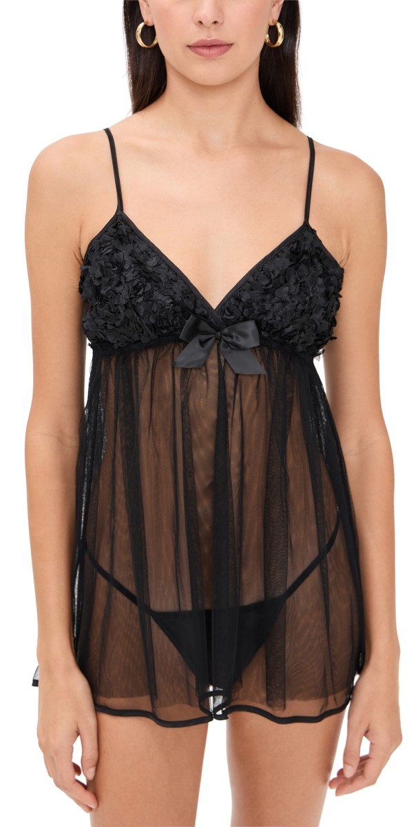 Flora Nikrooz Bellflower Slip Dress Black
