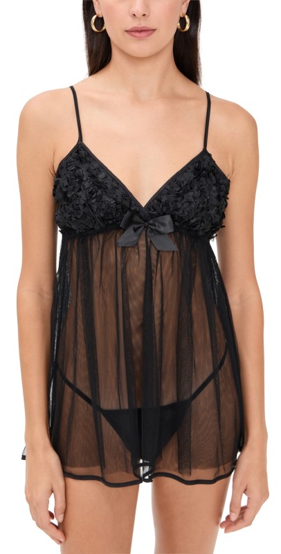 Flora Nikrooz Bellflower Slip Dress Black