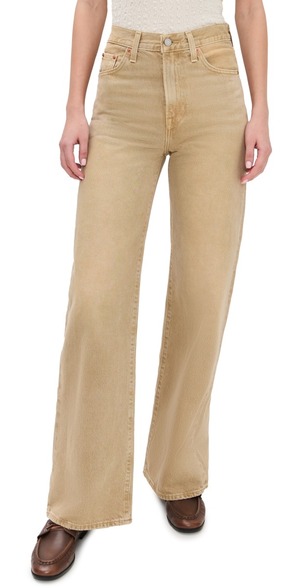 Levi's Ribcage Wide Leg Jeans Scraped Travertine
