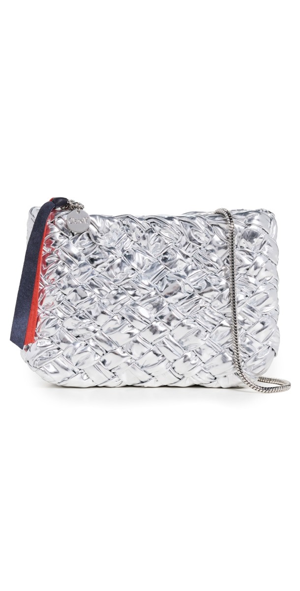 Clare V. Estelle Bag Silver Specchio Wov