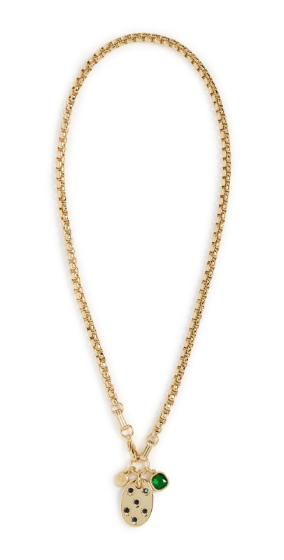 Roxanne Assoulin The Token Necklace Shiny Gold/Semi Shiny Gold/Em