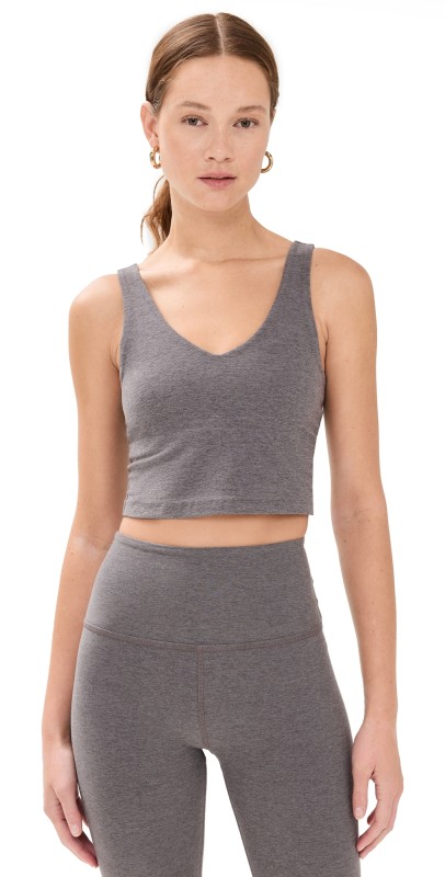 Beyond Yoga Spacedye Good Day Cropped Tank Soft Umber Heather