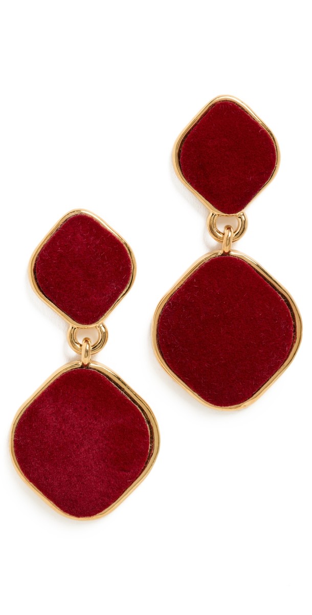 Heaven Mayhem Alma Earrings Gold/Burgundy