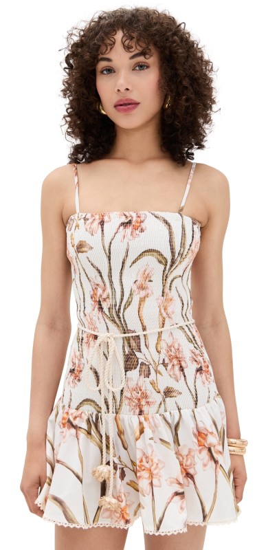 PatBO Botanic Retro Mini Dress Off White
