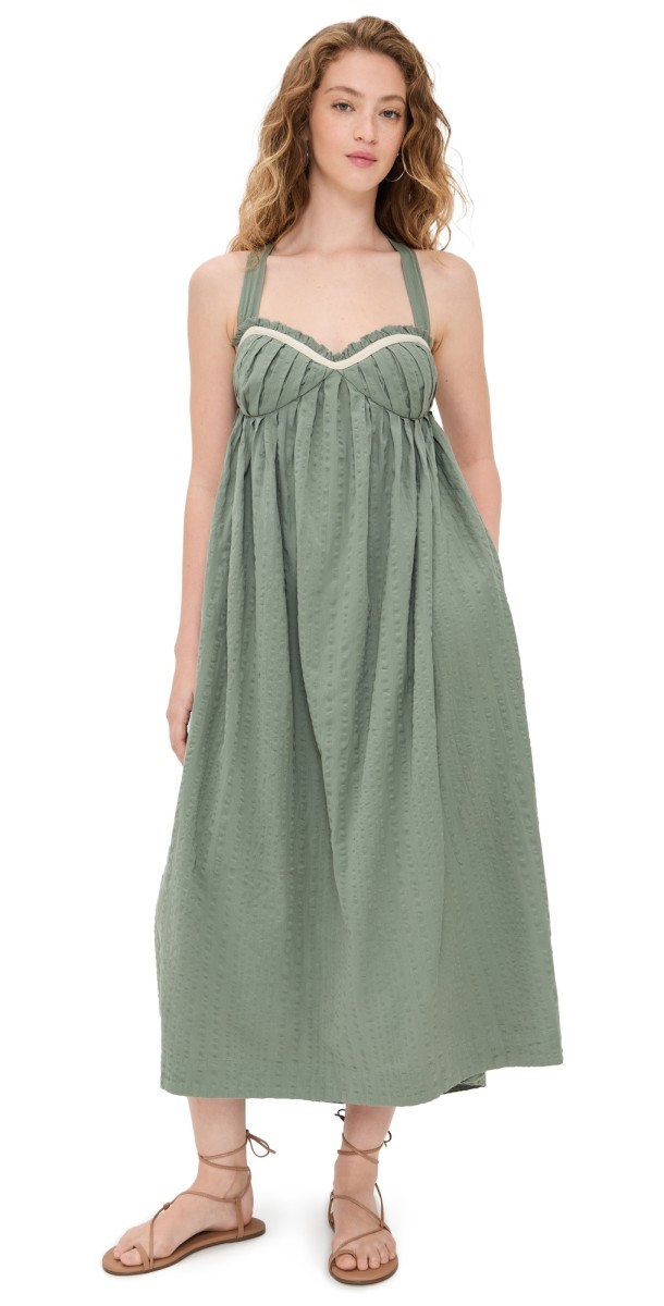 Free People Poppy Midi Dress Lily Pad