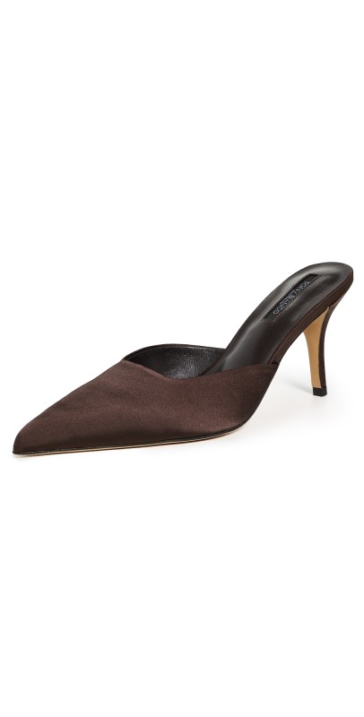 Tony Bianco Cosmic Mules Choc Satin