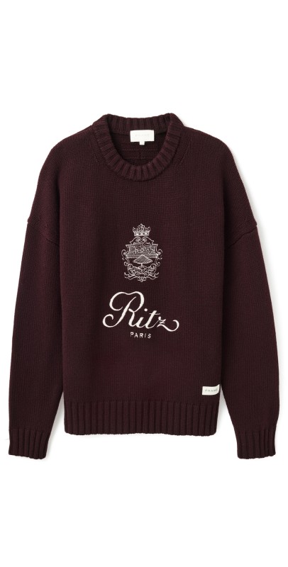 FRAME Ritz Paris Unisex Cashmere Sweater Bordeaux