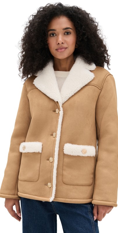 Generation Love Luvia Faux Shearling Jacket CORK/WHITE