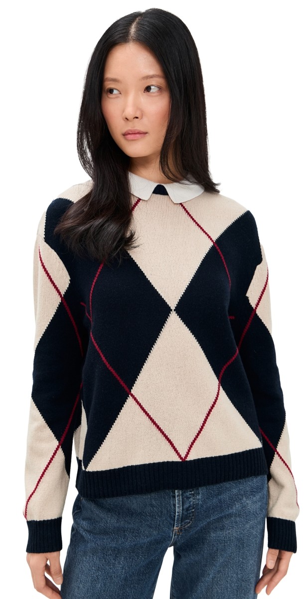 Joe's Jeans The Jude Collared Sweater NAVY MULTI ARGYLE