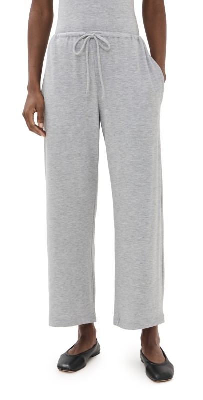 Leset Lauren Crop Drawstring Pants Grey Melange