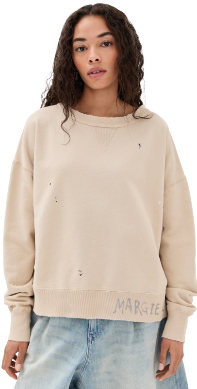 Maison Margiela Crew Neck Sweatshirt Beige