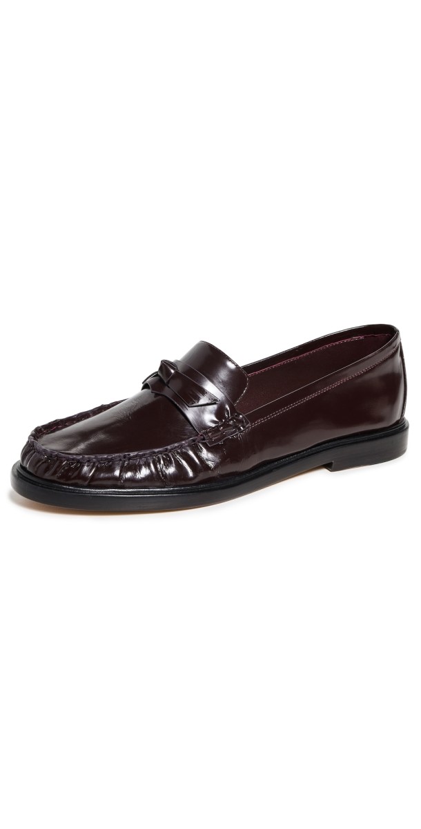 Alexandre Birman Clarita Laser Loafers Dark Plum
