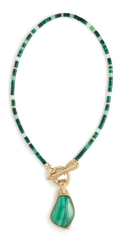 Zimmermann Ore Pendant Antique Gold/Malachit