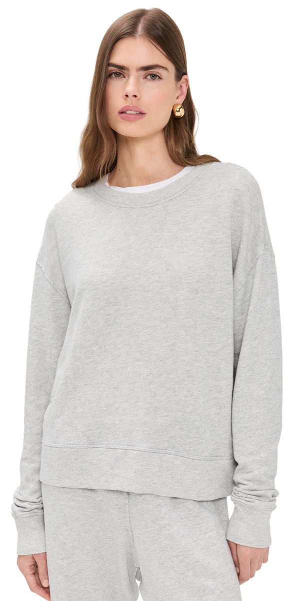 perfectwhitetee Tyler French Terry Pullover Sweatshirt Heather Grey