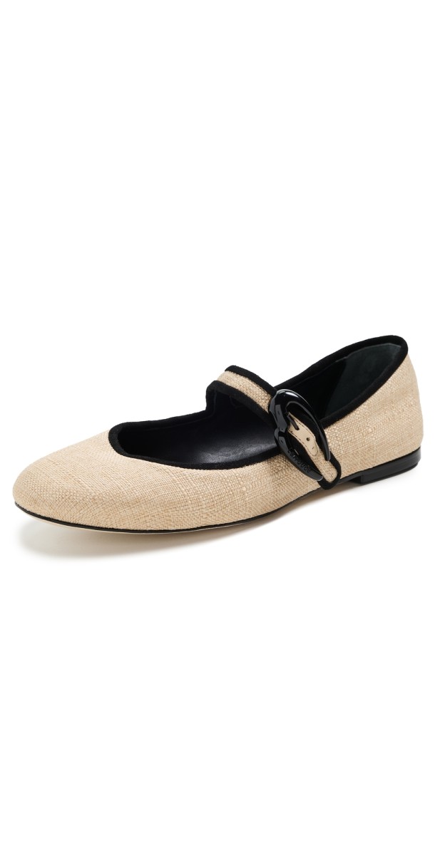 Larroudé Verona Ballet Flats Beige/Black