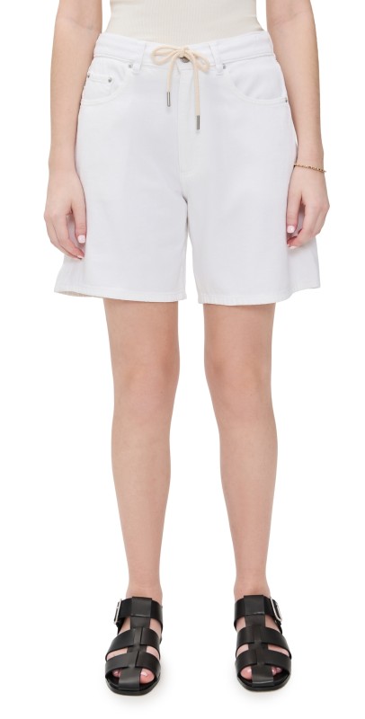 DL1961 Aura Taylor Drawstring Denim Shorts White Drawcord (DL Aura)