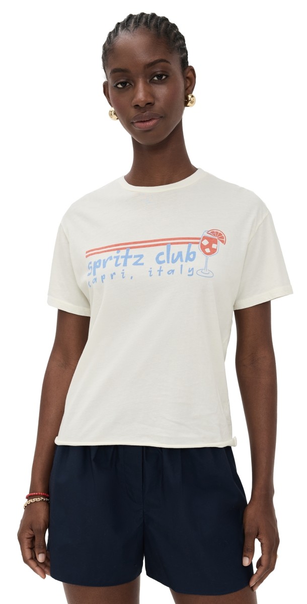 Original Retro Brand Spritz Cropped Tee Antique White