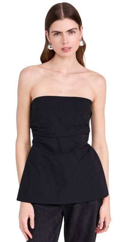 St. Agni Strapless Tie Back Top Black