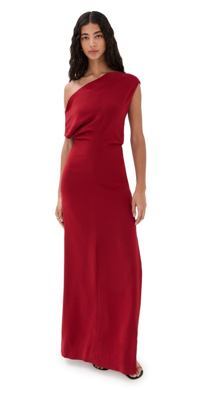 Proenza Schouler Rosina Dress in Light Double Crepe Scarlet